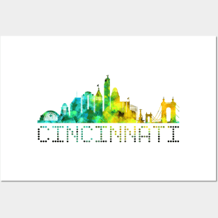 Cincinnati Skyline Yellow Posters and Art